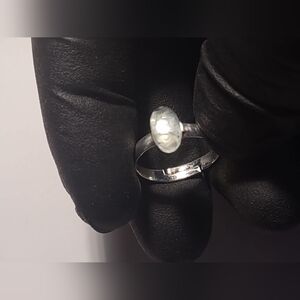Natural Aquamarine Cabochon On Basic Adjustable Ring